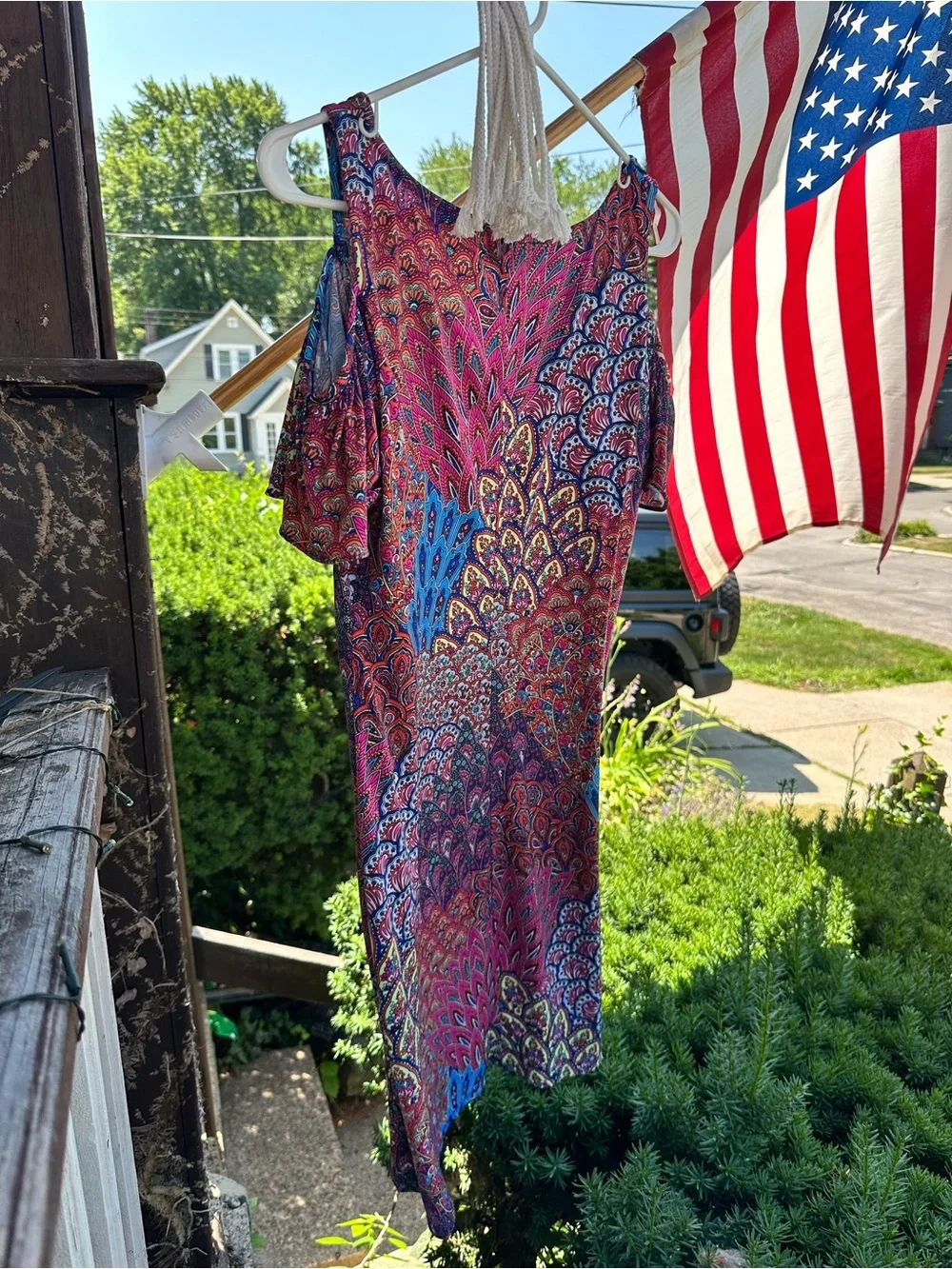 MSK Multicolor Paisley Shift Dress with Blue and Pink Accents